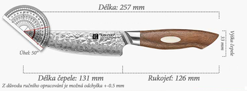 B46W steakový nůž - rozměry